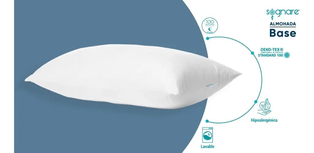 Sognare Tradicional 2 Pack Almohadas Estándar Semi Firme Línea Base color Blanco