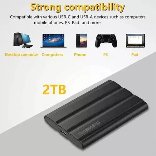Disco Duro Externo SSD 2TB VRCOW USB 3.1 Tipo-C Resistente
