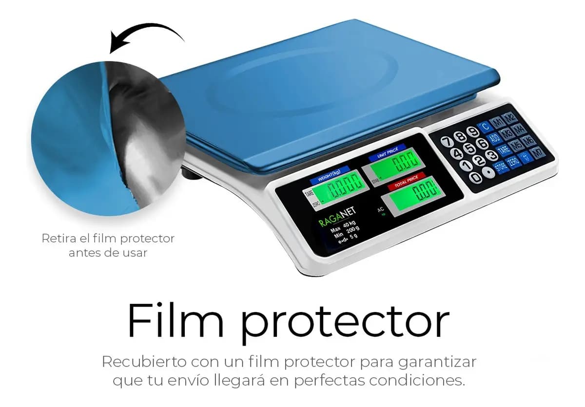 Báscula Digital 40 Kg Comercial Pantalla Lcd Función Tara