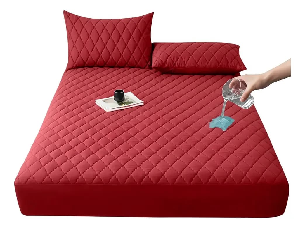 Cubre Colchón Impermeable Matrimonial Fundas Para Cama