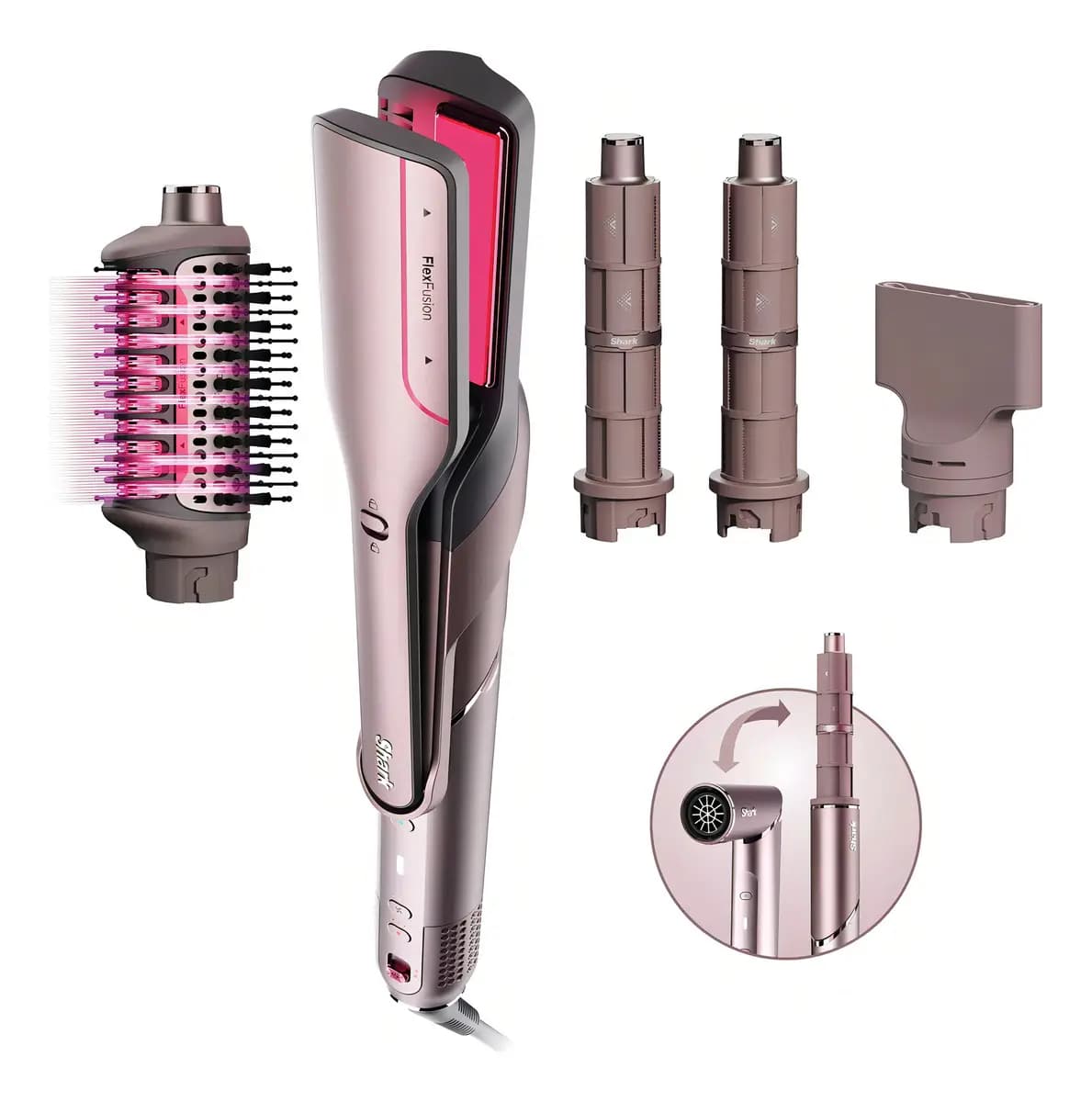 Secadora Shark FlexFusion 4 en 1 HD641S Rizadora Plancha Tecnología Iónica