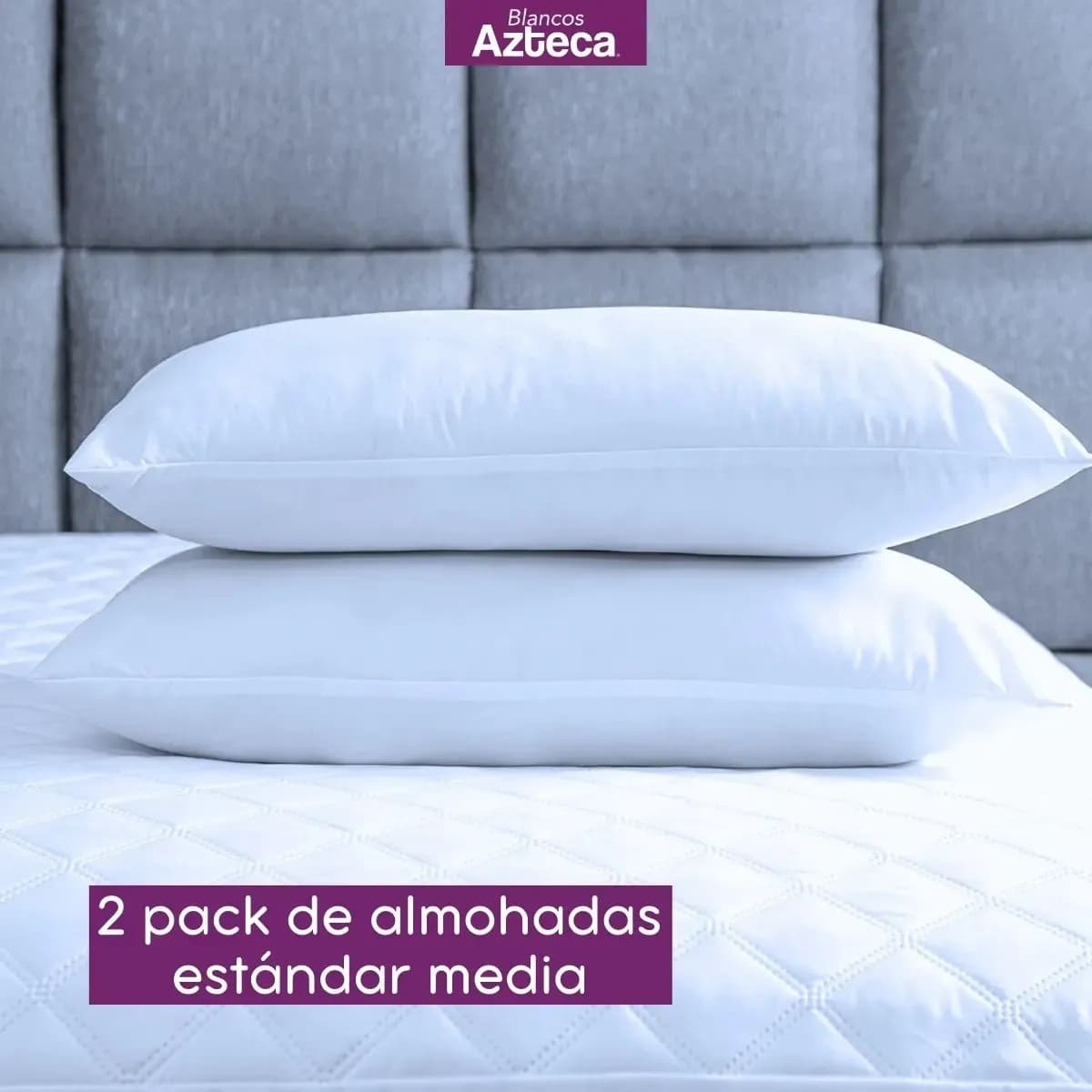Almohadas 2 Pack Estándar Microfibra Densidad Media Blancos Azteca