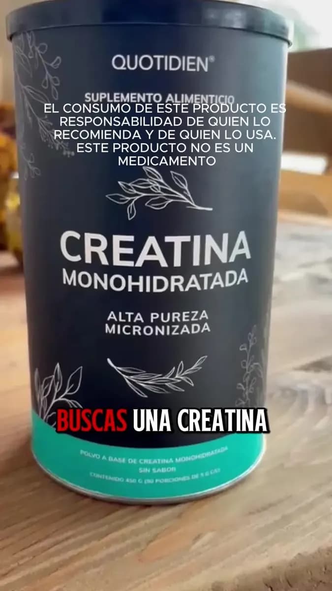 Creatina Monohidratada Micronizada en Polvo Quotidien | Alta Pureza Certificada | Con Scoop Dosificador - Creatine Monohydrate Pre Entreno -