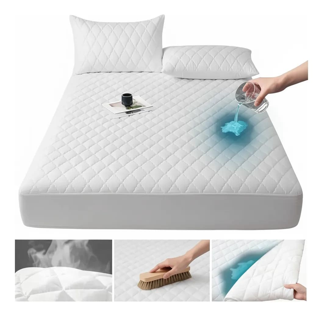 Cubre Colchón Impermeable Matrimonial Fundas Para Cama