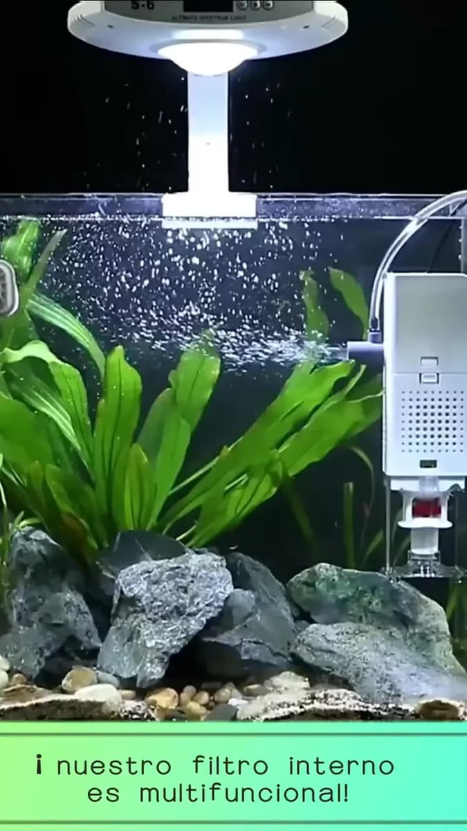 Filtro Para Pecera Acuario Interno Multifunción 1000l/h 15w Adecuado Para Acuarios De 30-50 Litros