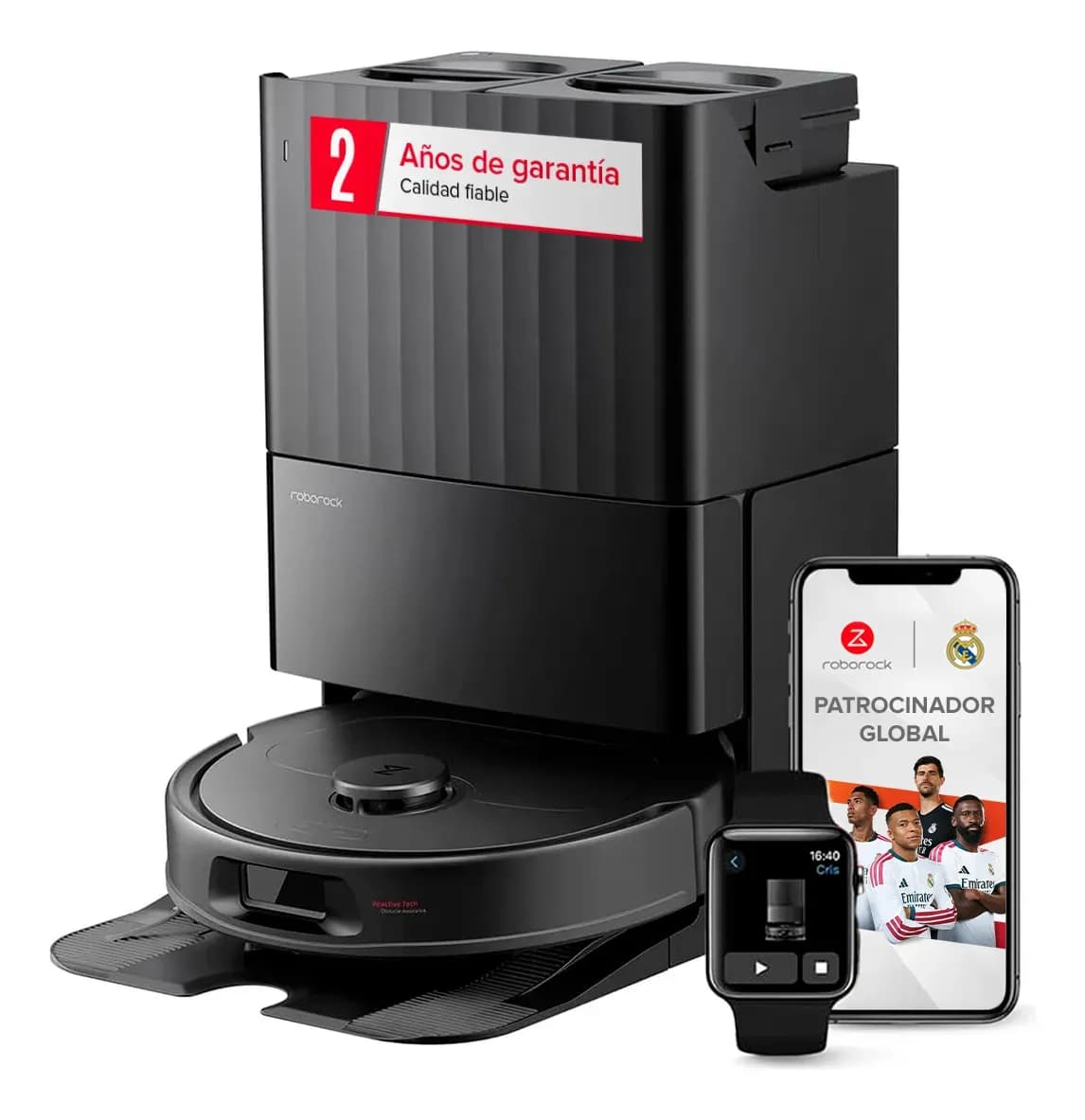 Roborock QR798 Robot Aspirador Y Trapead Base Multifuncional Negro
