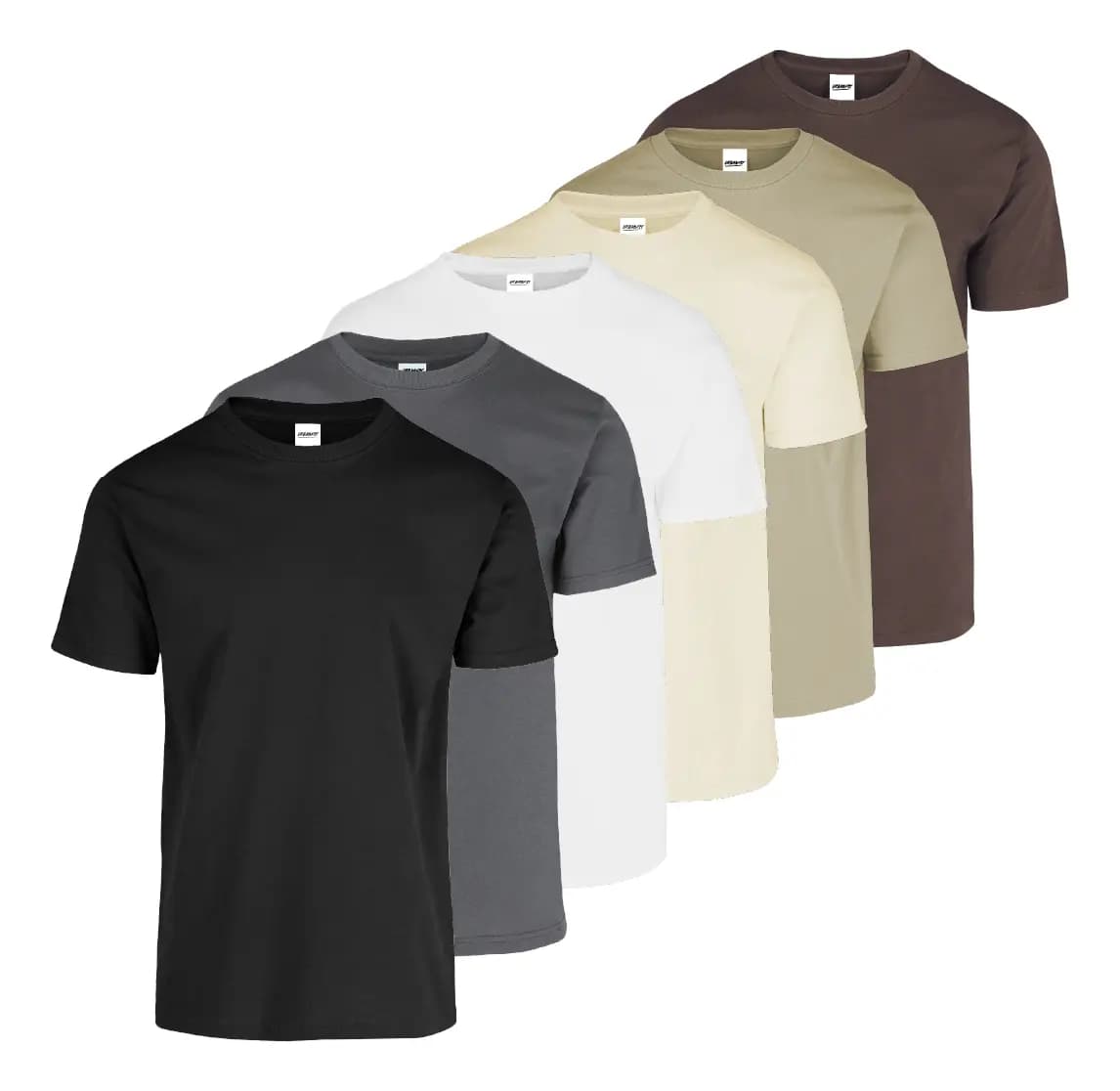 Pack X6 Pzs Playera Caballero Hombre Cuello Redondo Algodon
