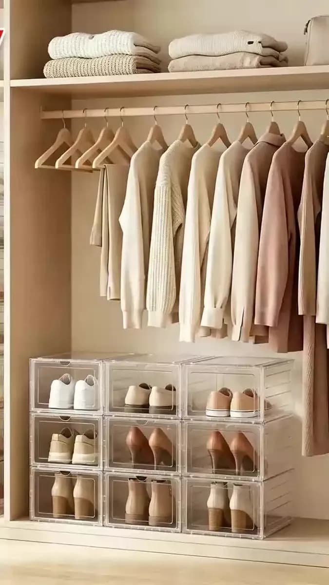 20 Cajas De Zapatos De Plástico Duro Transparente Apilable