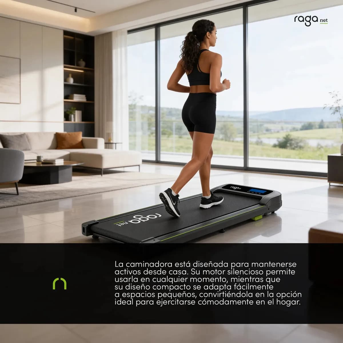 Caminadora Eléctrica 6 Km Walking Pad 2 Niveles Control Remo Negro
