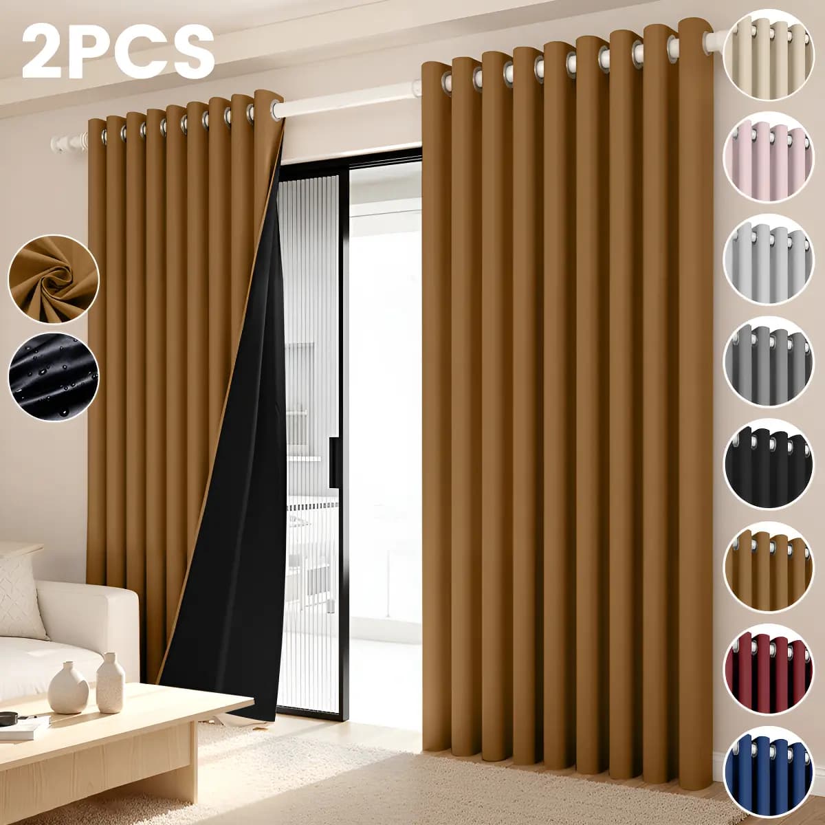 2 Panele Cortinas Blackout Para Ventana 264x214cm Habitacion