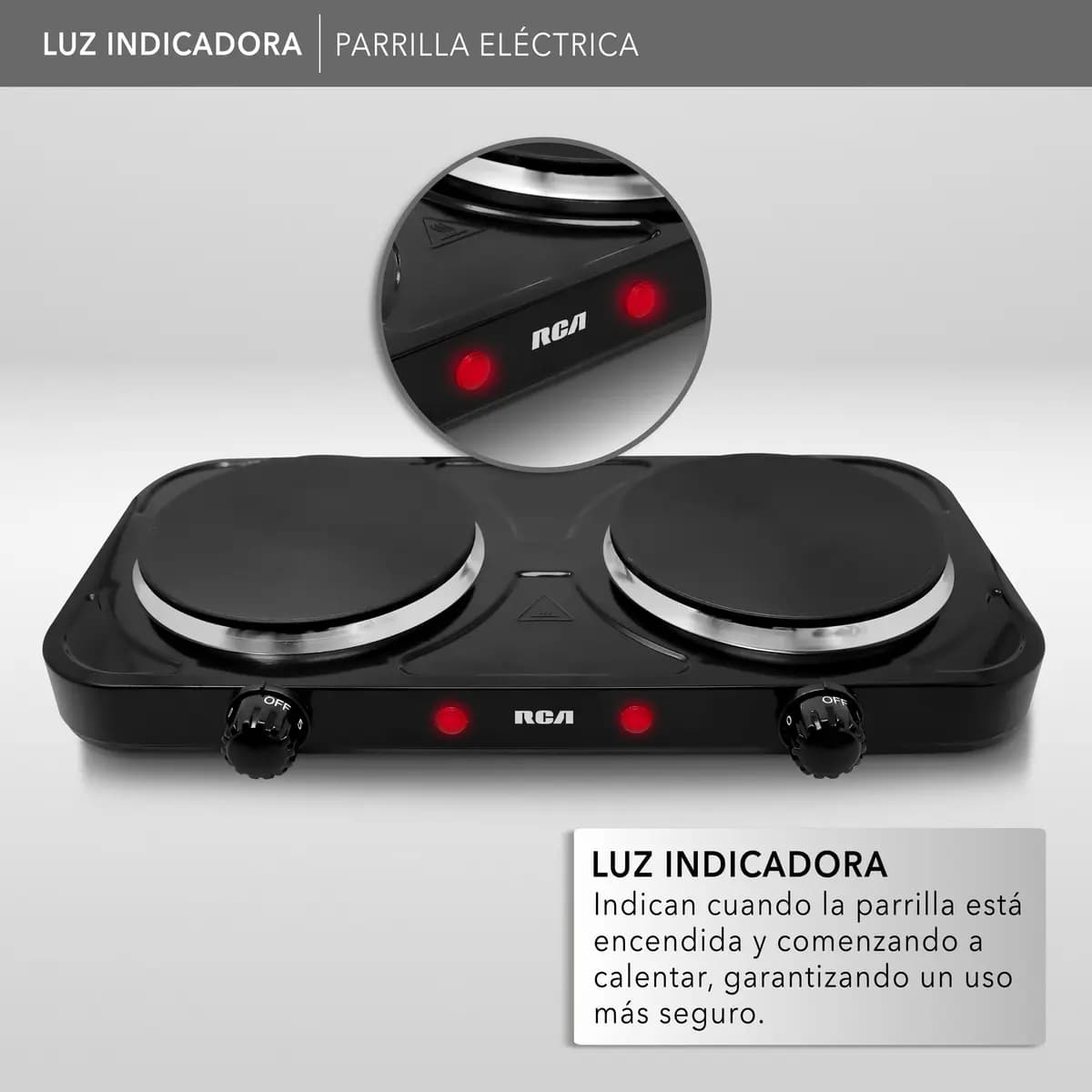 Parrilla Eléctrica Rca Rc2000n Negro 2 hornallas