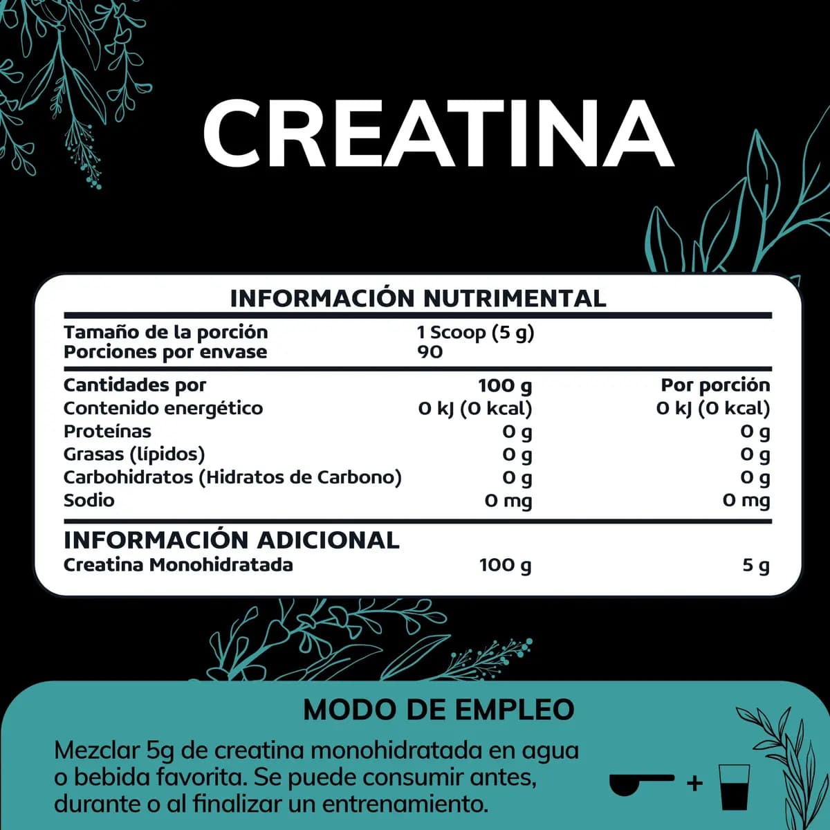 Creatina Monohidratada Micronizada en Polvo Quotidien | Alta Pureza Certificada | Con Scoop Dosificador - Creatine Monohydrate Pre Entreno -