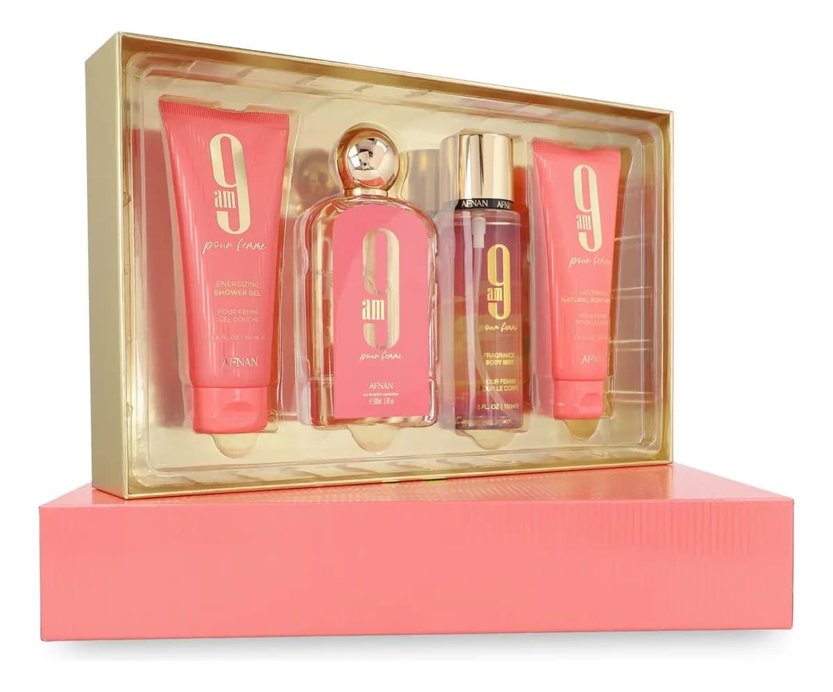 Afnan Set 9am Pour Femme 100ml Eau De Parfum 4pzs