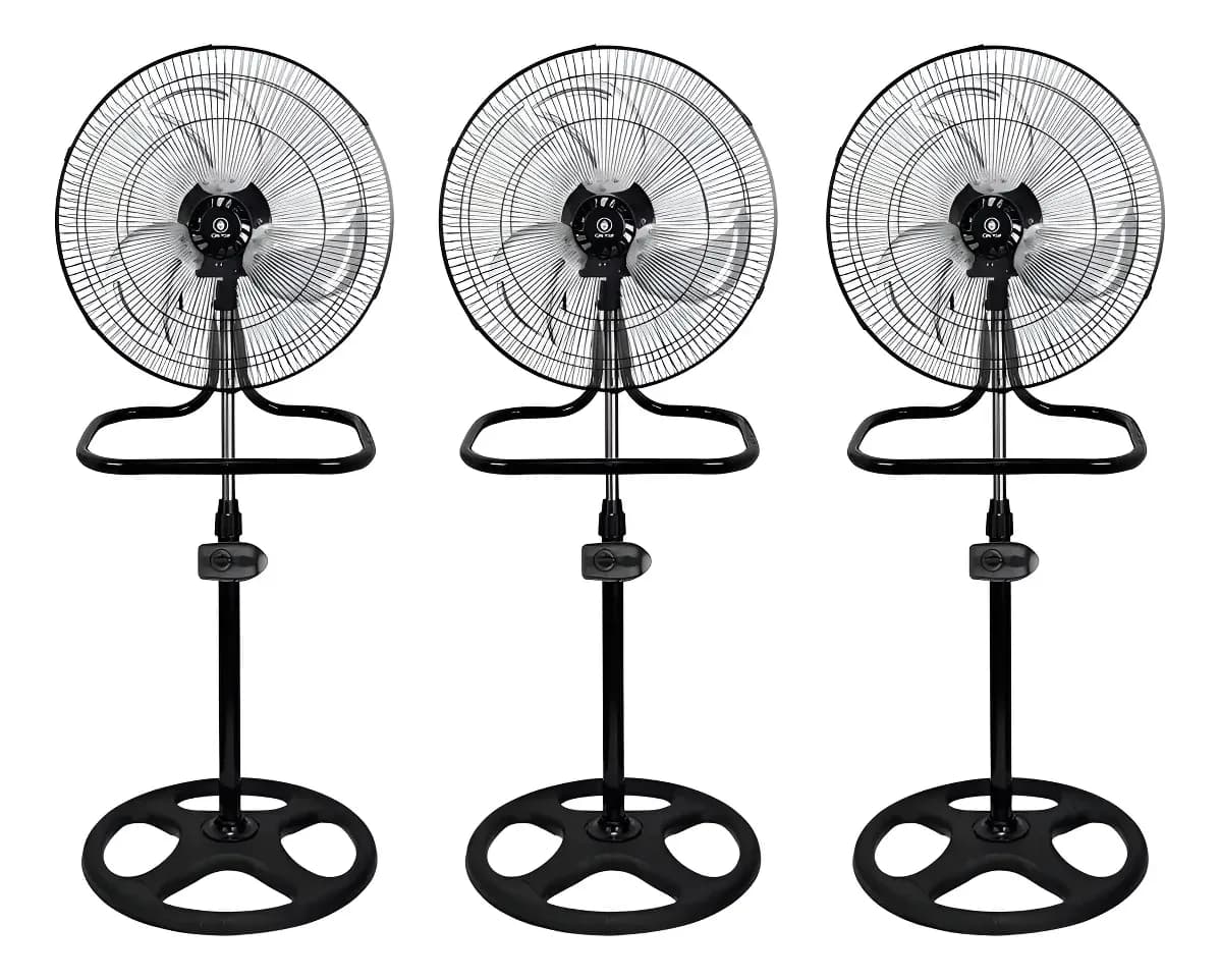 3 Pzs Ventilador 3 En 1  Pedestal 18  Piso Pared Metalico