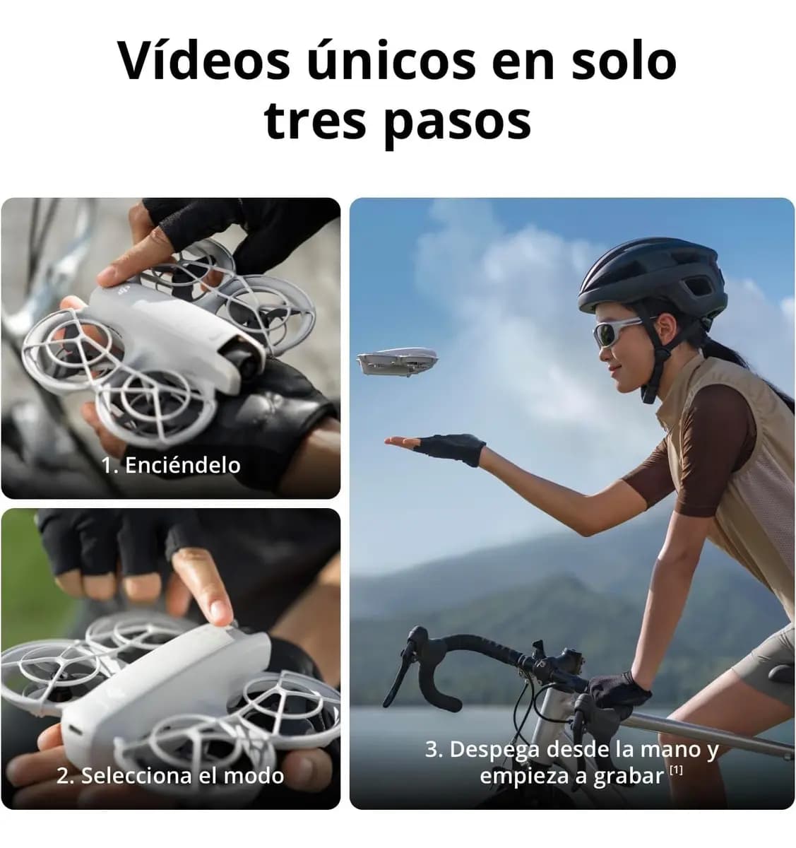 DJI Neo Pack Vuela Más, dron mini con cámara 4K UHD para adultos, Foto de 12MP, 135 g dron que vuela siguiéndote, despega desde la mano, seg
