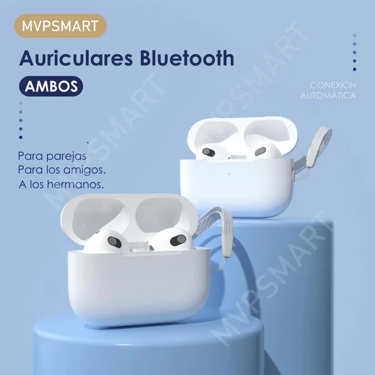2 Pares Audífonos Semi-in-ear Bluetooth, Conexión Automática al Celulares, Tablets y Laptops, Resistente al Agua y Polvo IP55, Ergonomía, Es