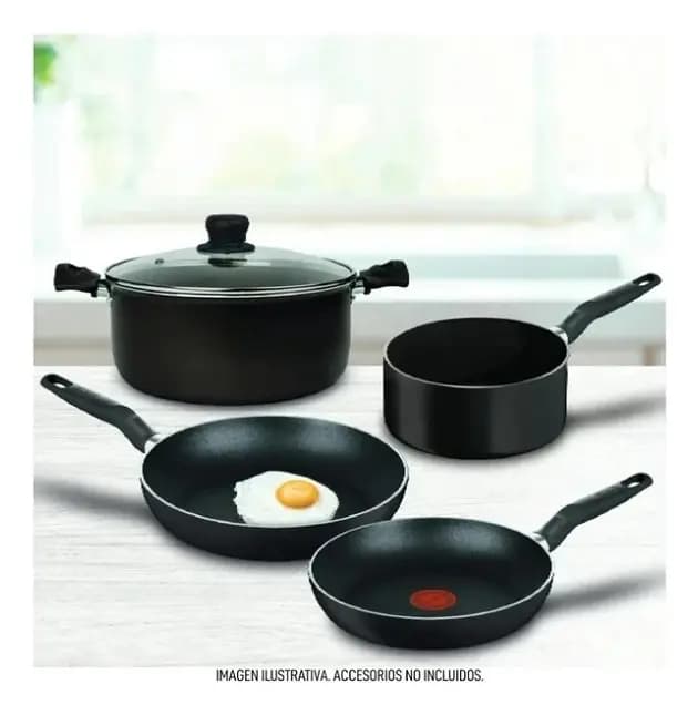 Batería de Cocina T-Fal Vital de 5 Piezas, Antiadherente 390900