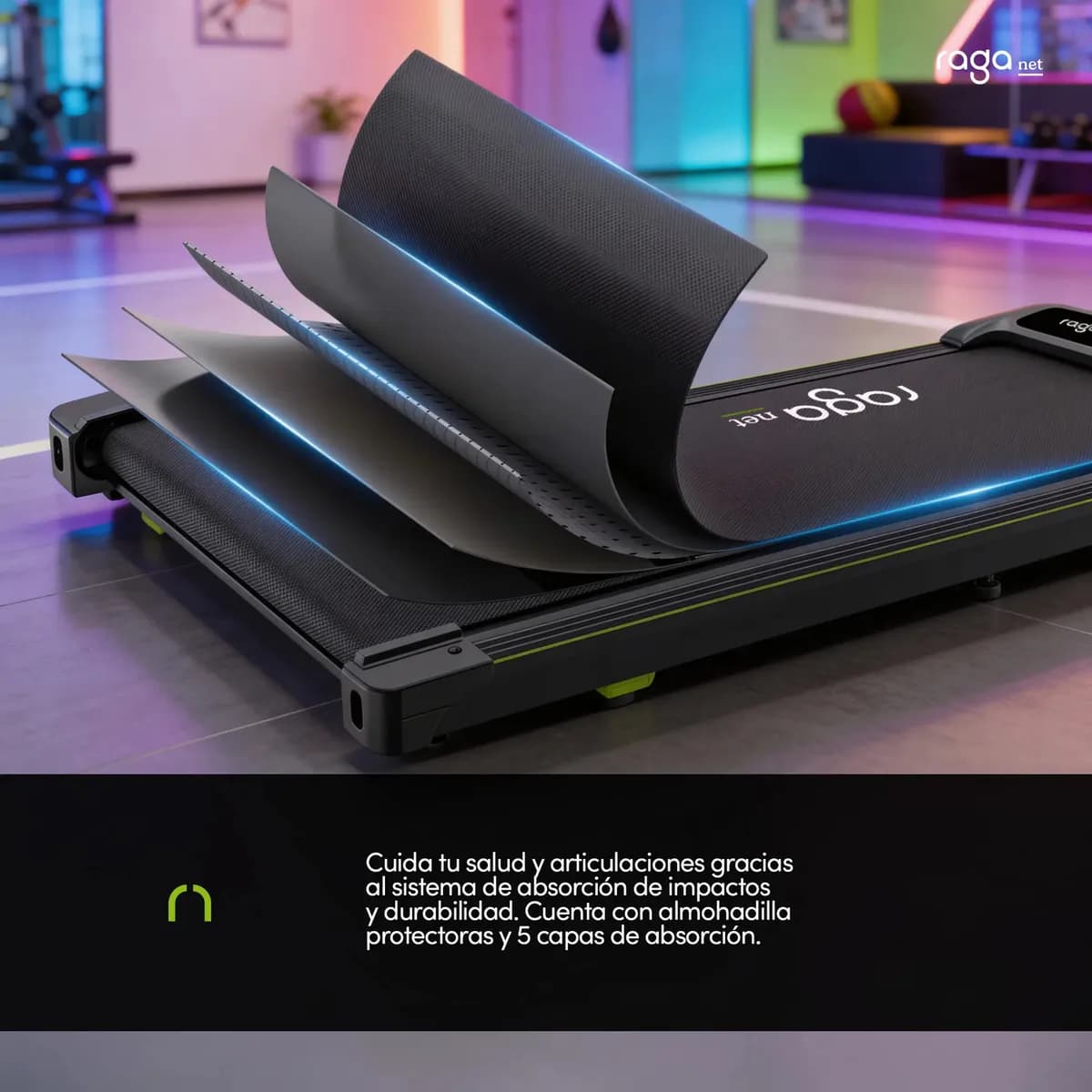 Caminadora Eléctrica 6 Km Walking Pad 2 Niveles Control Remo Negro