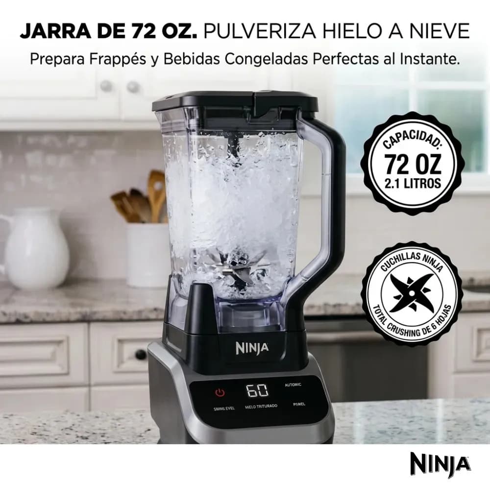 Licuadora Ninja Profesional 1000W Pantalla Táctil 72 oz Tritura Hielo
