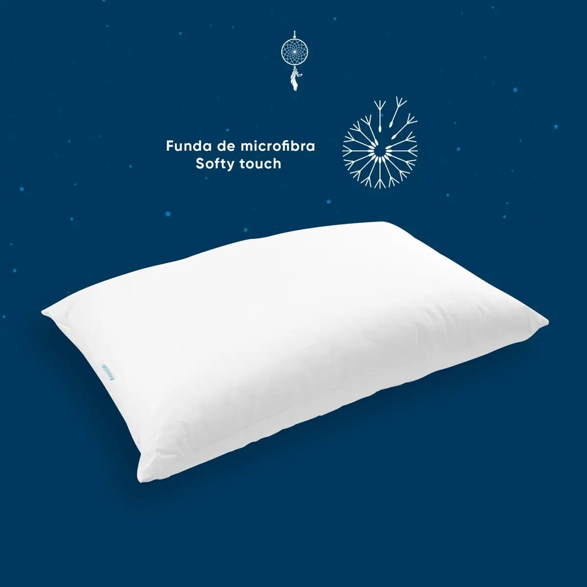 Sognare Tradicional 2 Pack Almohadas Estándar Semi Firme Línea Base color Blanco