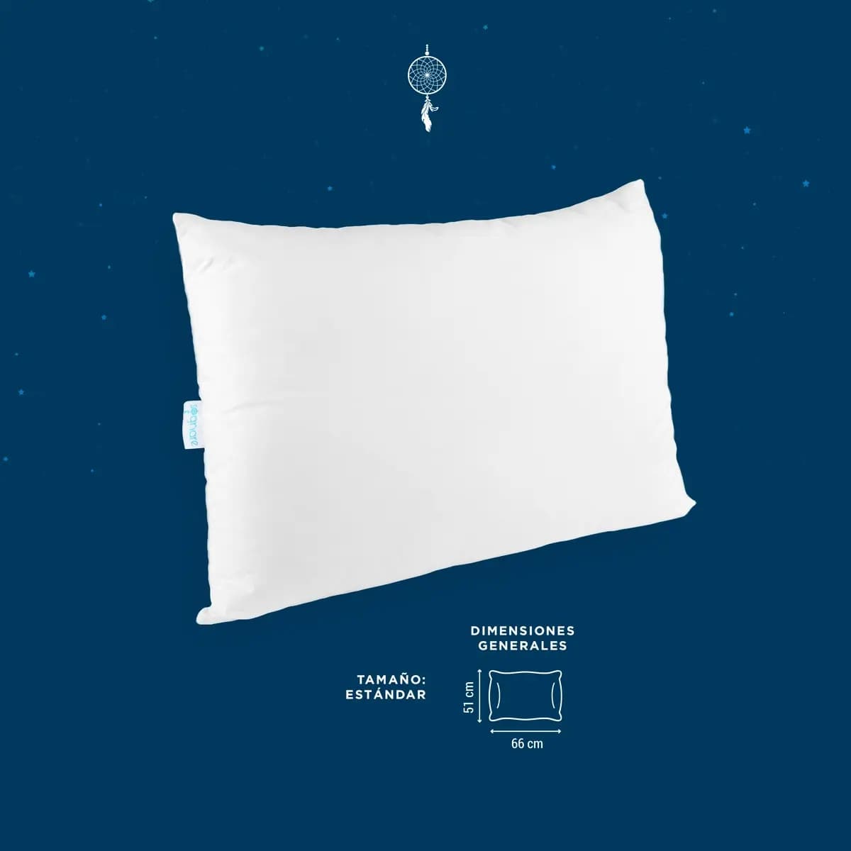 Sognare Tradicional 2 Pack Almohadas Estándar Semi Firme Línea Base color Blanco