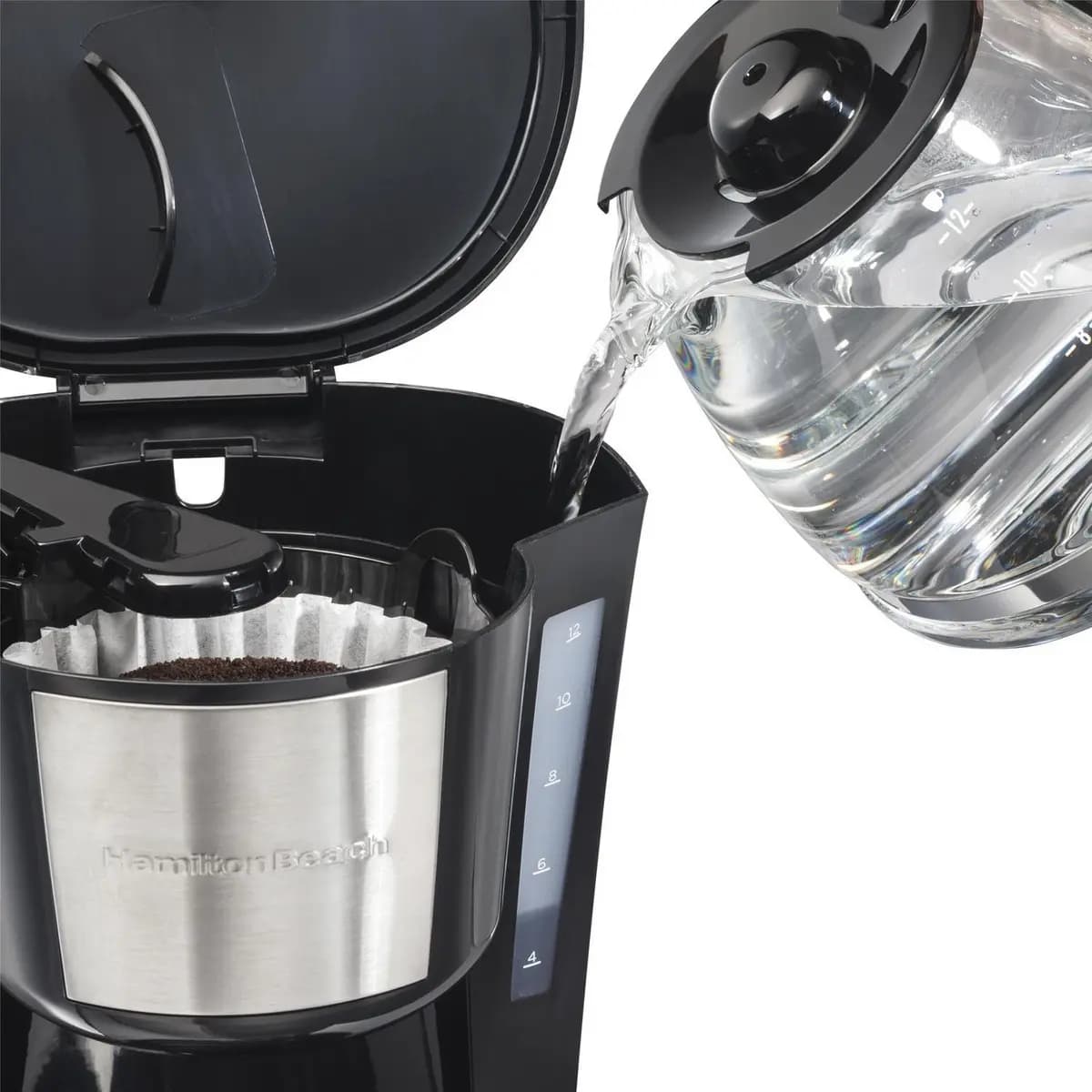 Cafetera Hamilton Beach 49630 Programable 12 Tazas 900W Negra