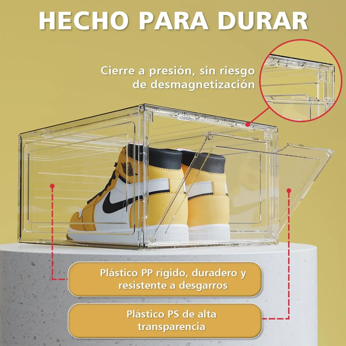 20 Cajas De Zapatos De Plástico Duro Transparente Apilable