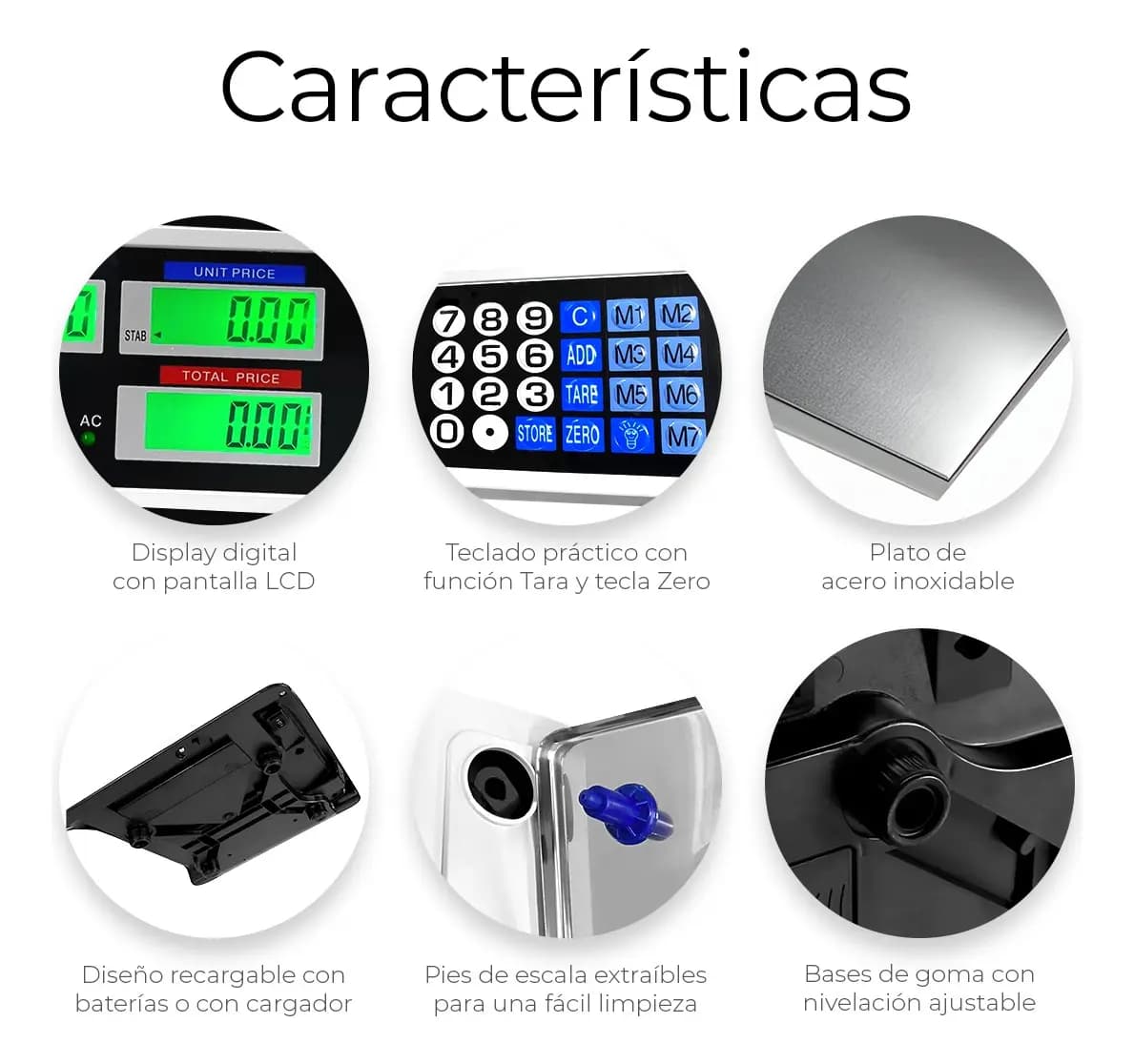 Báscula Digital 40 Kg Comercial Pantalla Lcd Función Tara