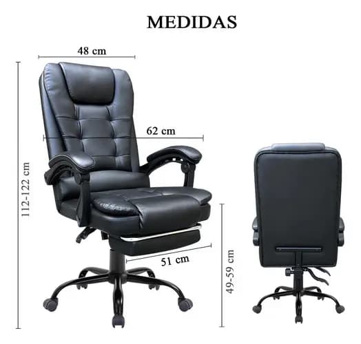 Silla Ejecutiva Resee Presidencial Negro Ergonómica Reclinable
