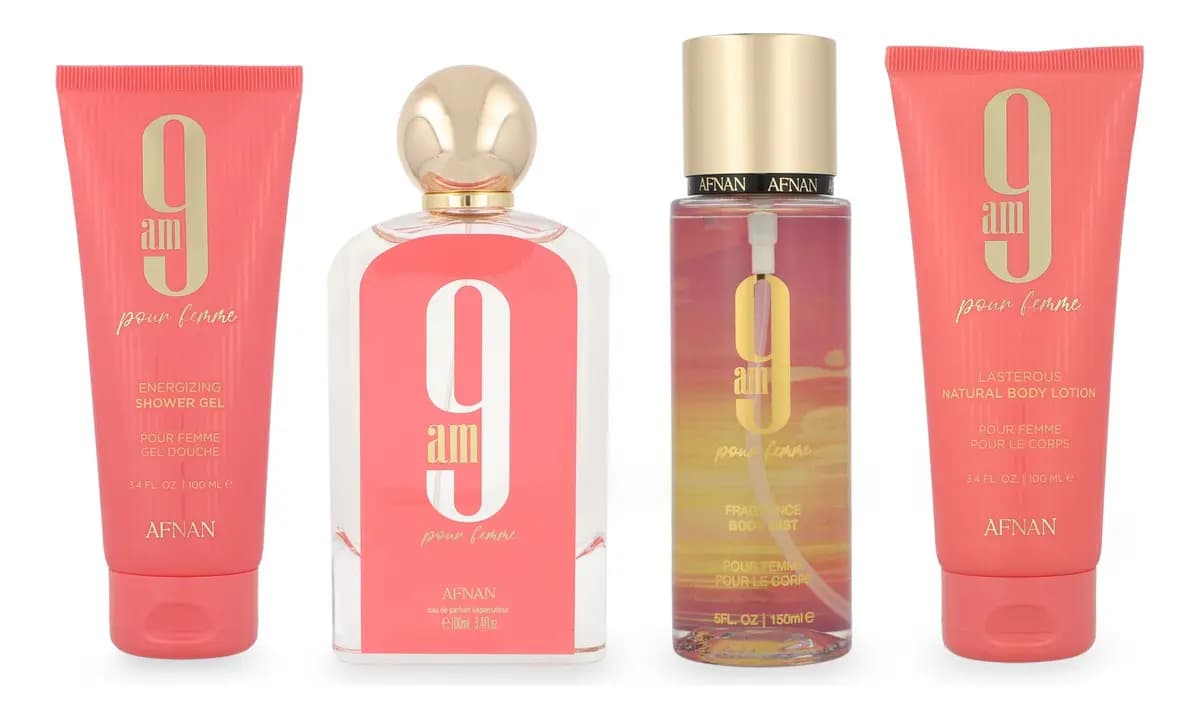 Afnan Set 9am Pour Femme 100ml Eau De Parfum 4pzs