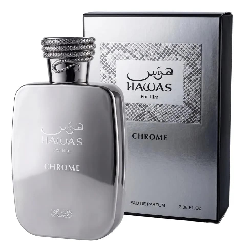 Rasasi Hawas Chrome EDP 100 ml Perfume Unisex Fresco y Sofisticado