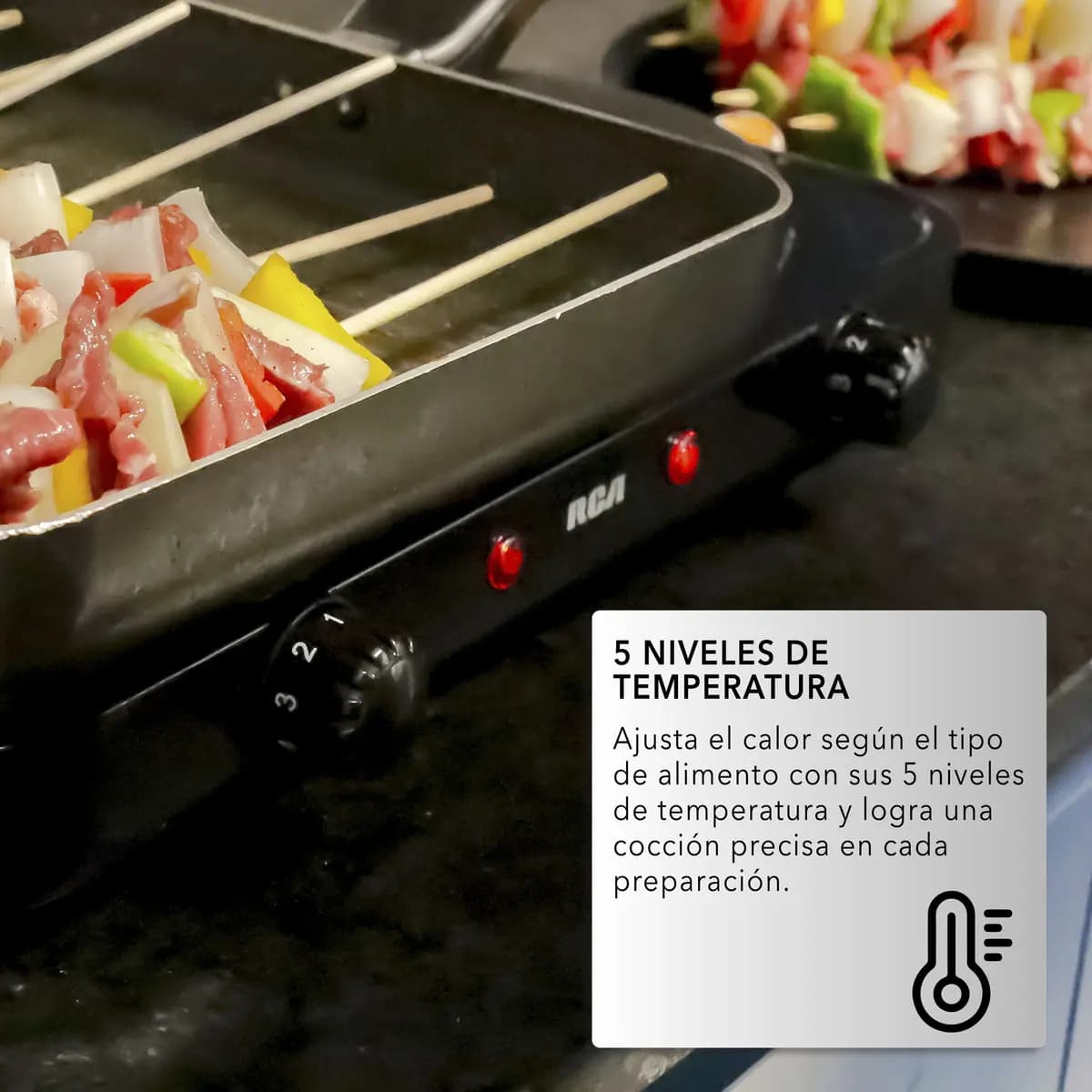 Parrilla Eléctrica Rca Rc2000n Negro 2 hornallas
