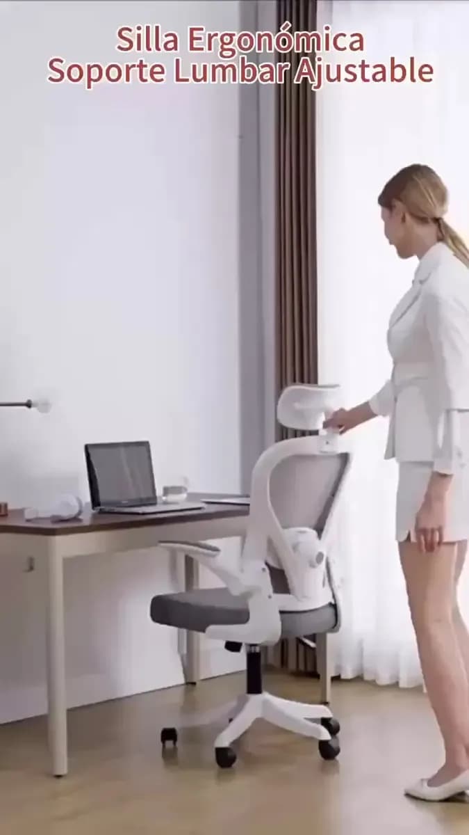 Silla Amia Ergonómica De Escritorio Oficina Soporte Lumbar Elástico Giratoria