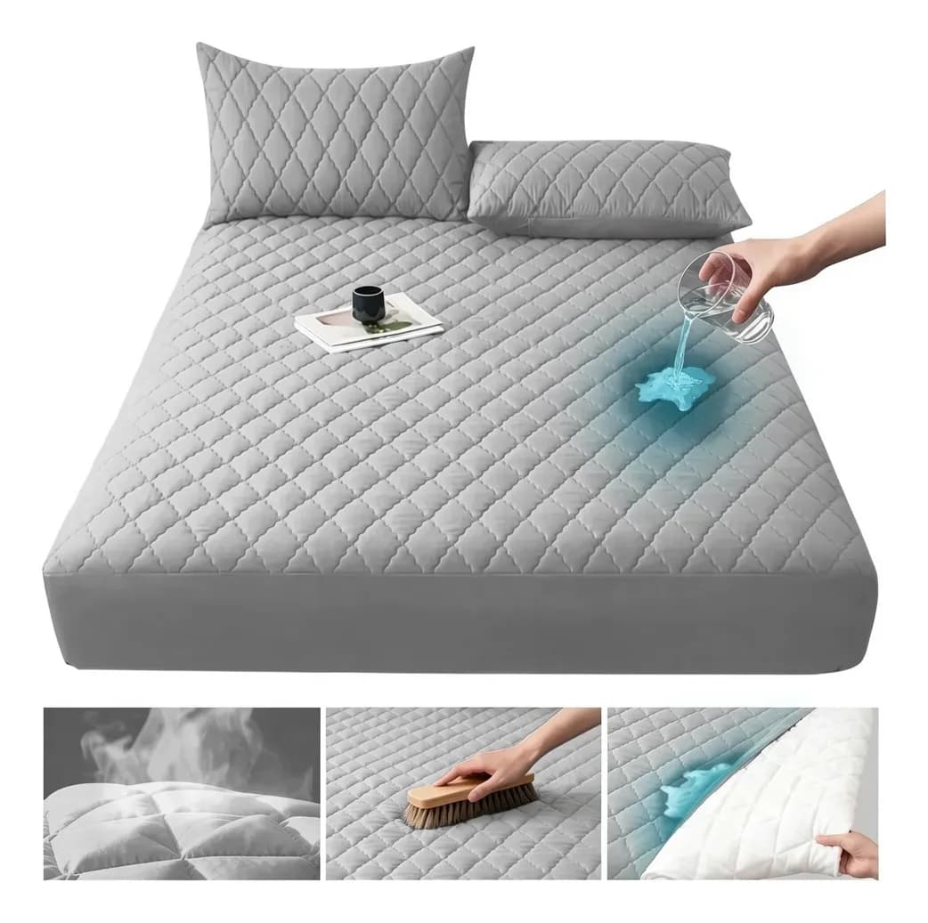 Cubre Colchón Impermeable Matrimonial Fundas Para Cama
