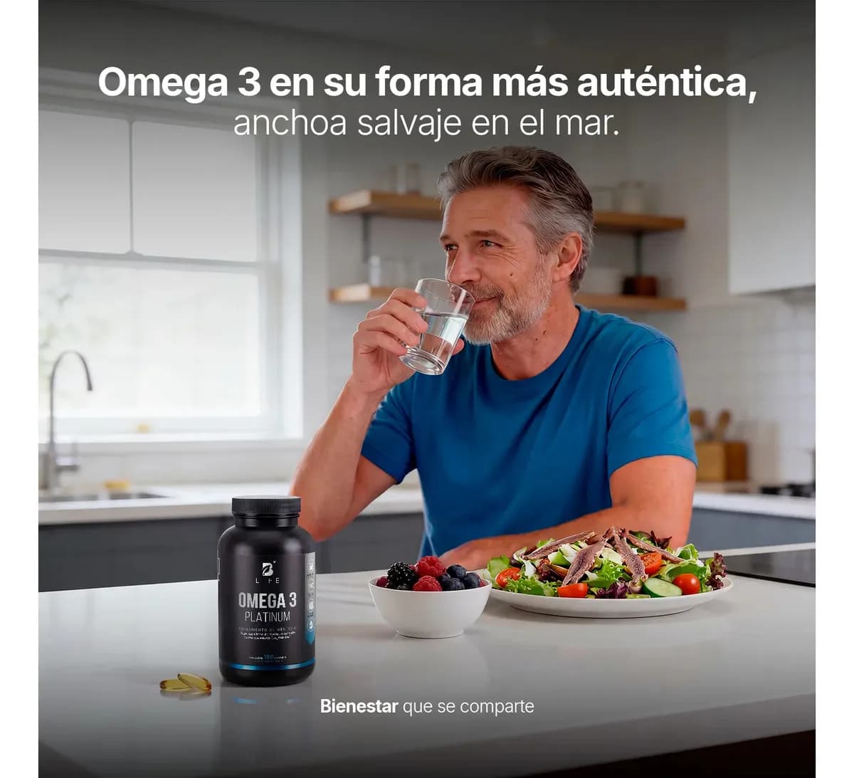 Omega 3 Platinum De 180 Cápsulas Con 1000 mg Por Porción B Life