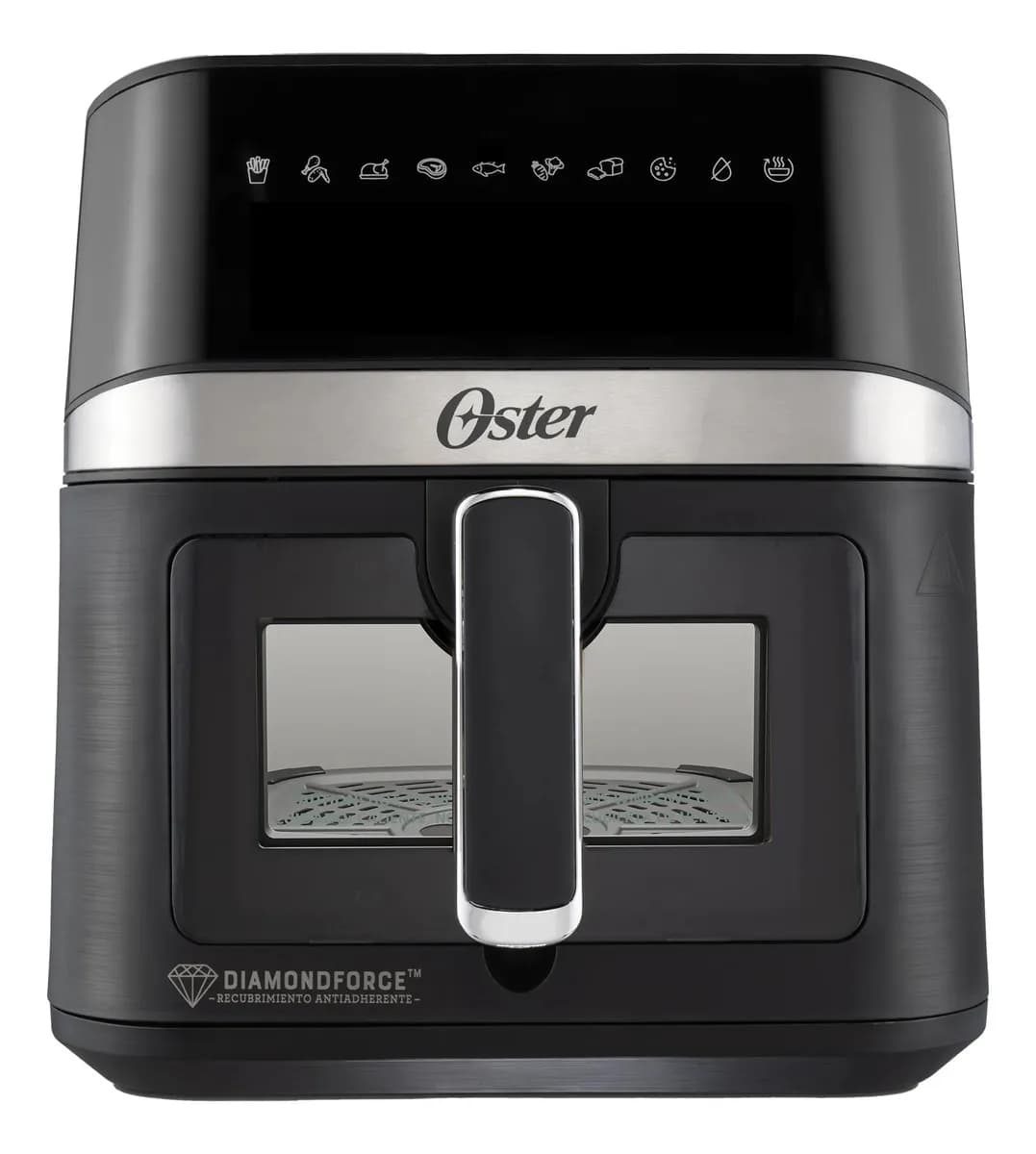 Oster Freidora de Aire Digital, Recubrimiento Oster DiamondForce, con Ventana y Luz Interna, 6L de Capacidad, con 10 Programas Automáticos, 