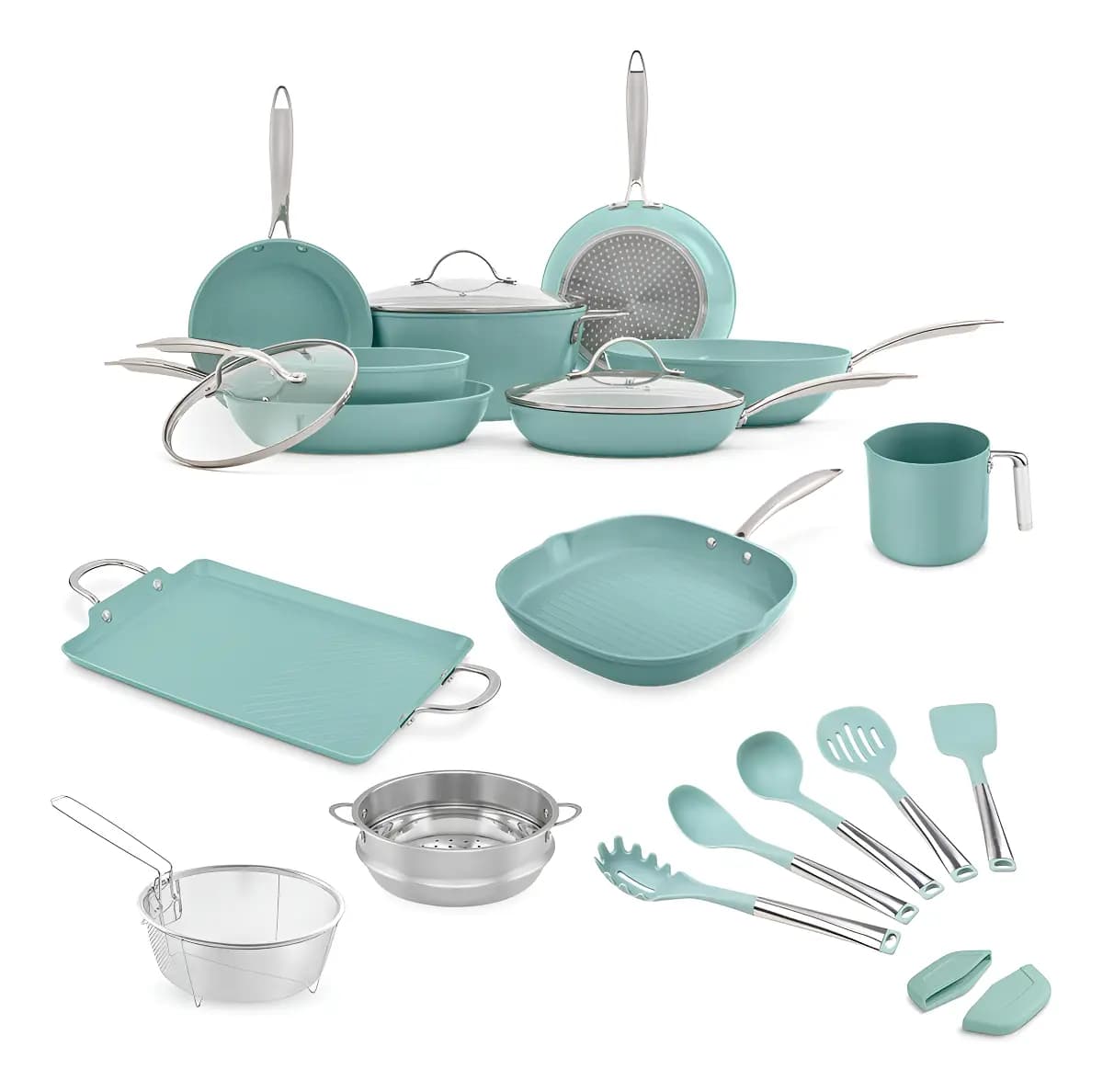 Batería De Cocina Jade Chef Plus con Utensilios 22 Piezas