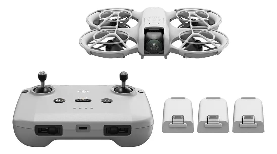 DJI Neo Pack Vuela Más, dron mini con cámara 4K UHD para adultos, Foto de 12MP, 135 g dron que vuela siguiéndote, despega desde la mano, seg