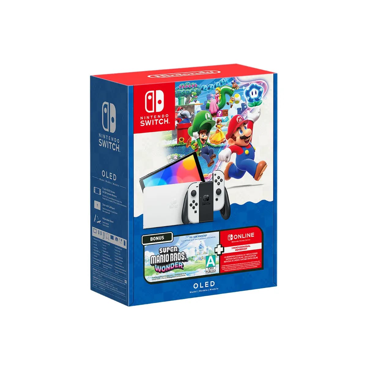 Nintendo Switch Oled + Super Mario Bros. Wonder + 3mo Nso