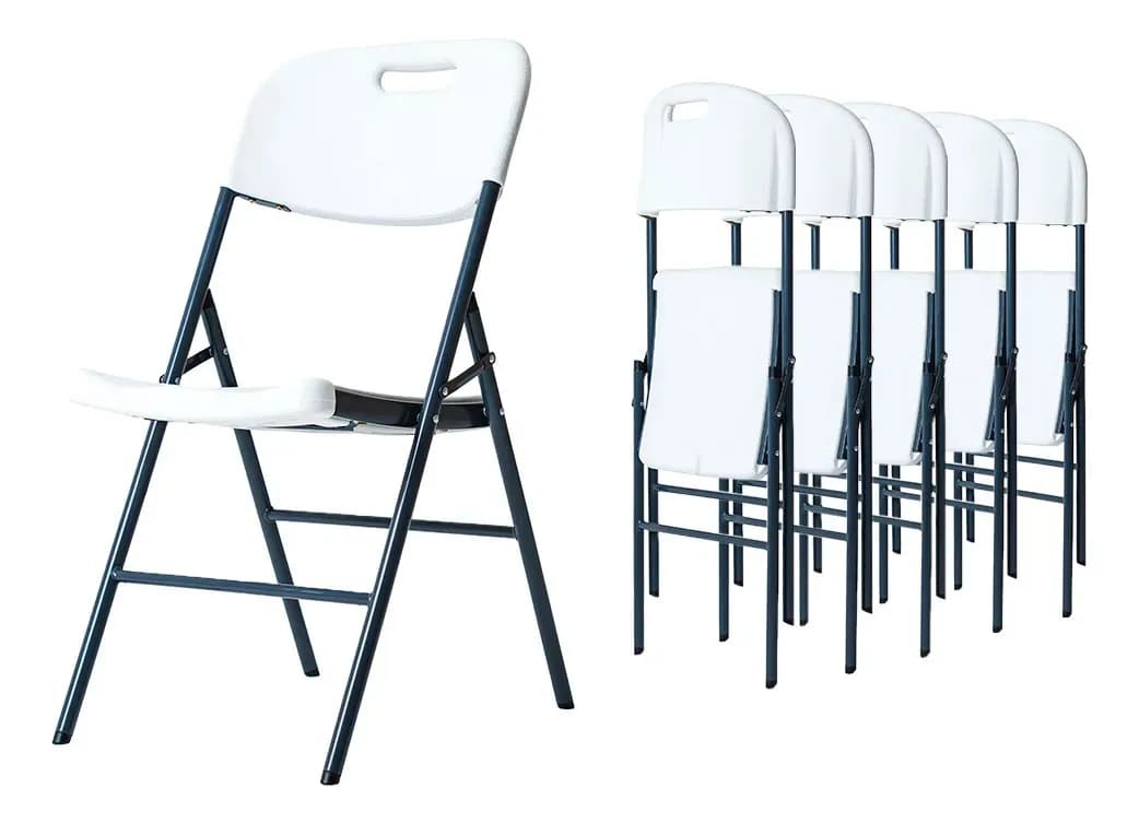 Paquete De 6 Sillas Plegables Blancas Loomber