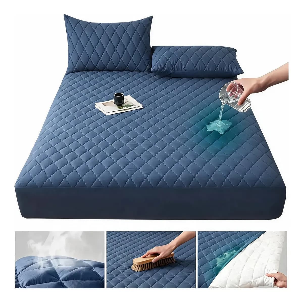 Cubre Colchón Impermeable Matrimonial Fundas Para Cama