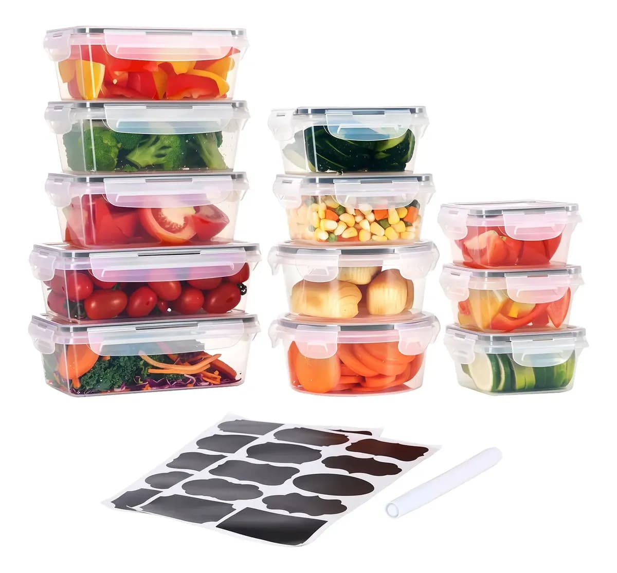 Contenedor Hermetico Comida,recipientes Almacenamiento 12pz